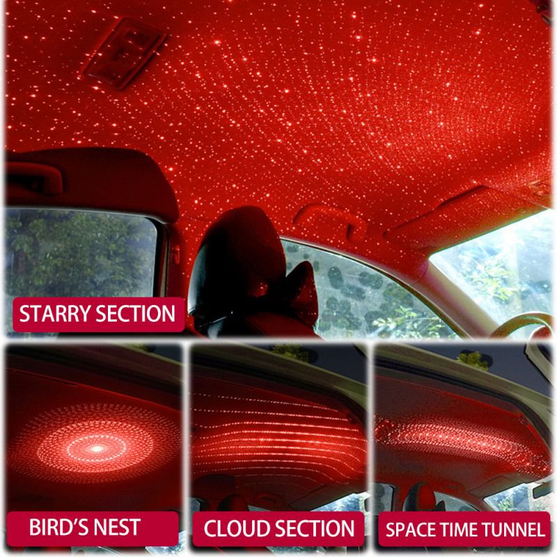 Car USB Star Night Lights Sky Projection Lamp Romantic Atmosphere Party Dating 